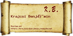 Krajcsi Benjámin névjegykártya